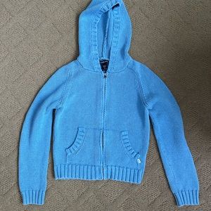 Abercrombie knit blue full zip sweater
